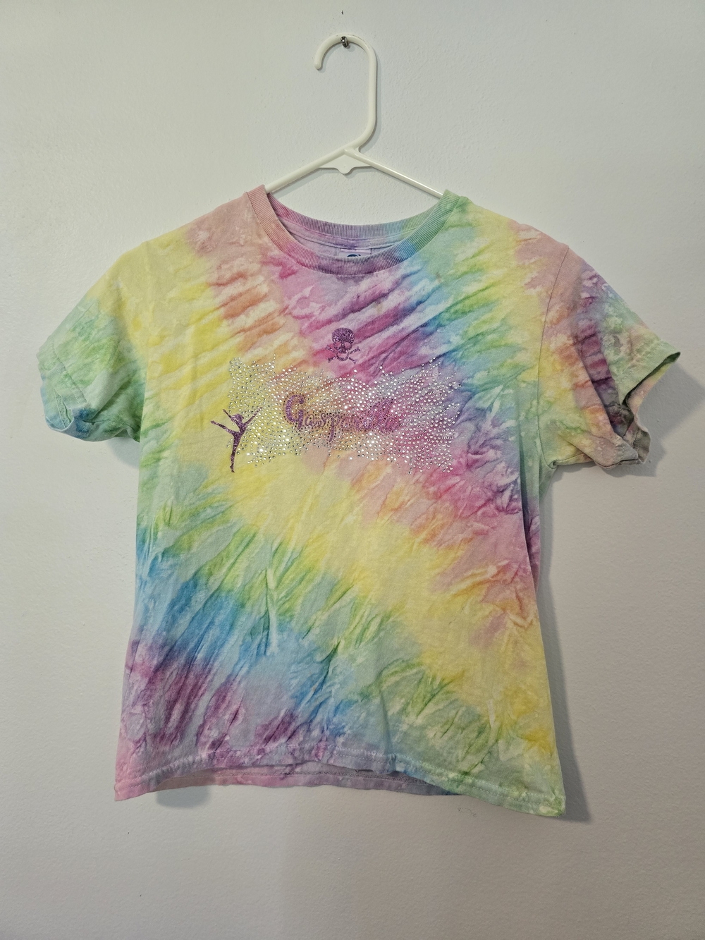 Girls' Tie-Dye Sparkle Gasparilla Gymnastics Graphic Tee - Pastel Rainbow